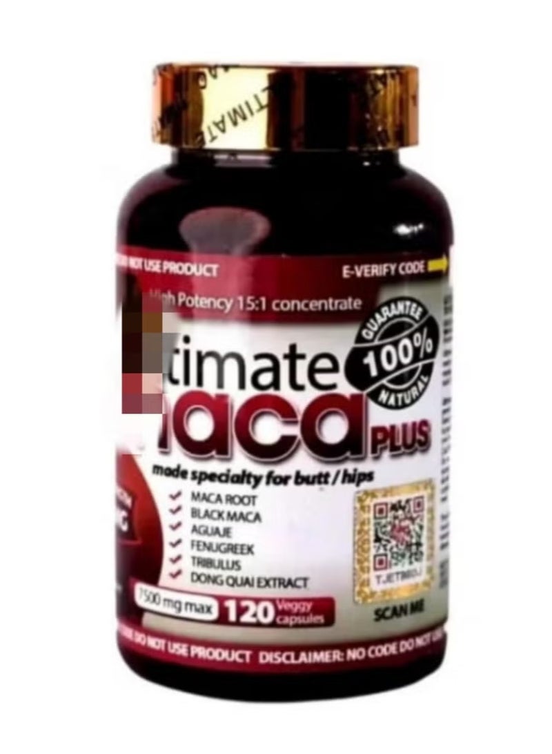 Maca Pills 7500 mg max 120 Veggy Capsules, Natural Beauty and Wellness Support for Radiant Skin and Energy